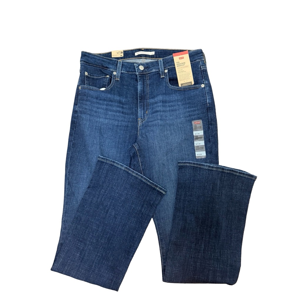 Levis 725 High Rise Bootcut Jeans Womens 32x32 Dark Wash Stellar Stretch Denim